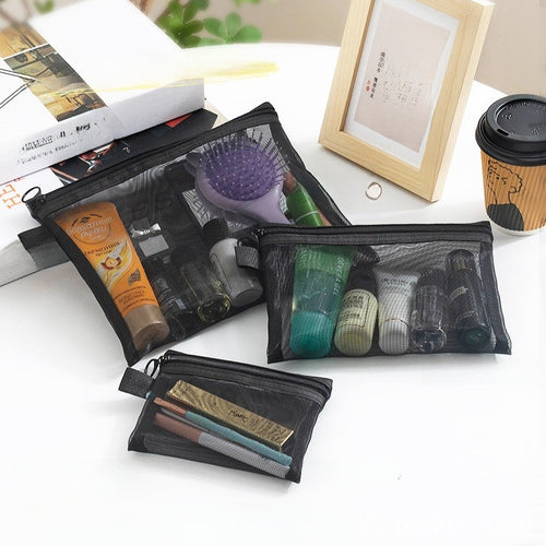 Mesh makeup bag