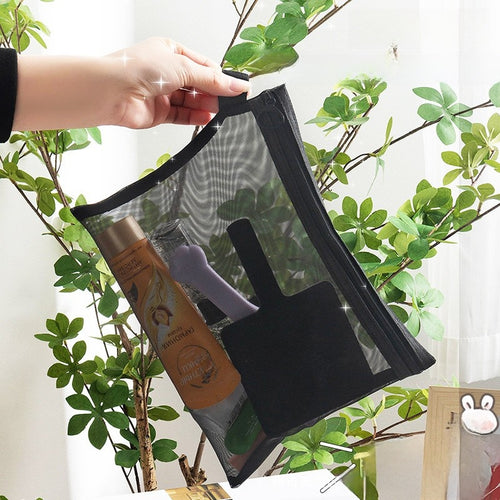 Mesh makeup bag