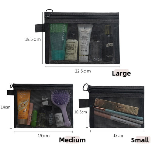 Mesh makeup bag